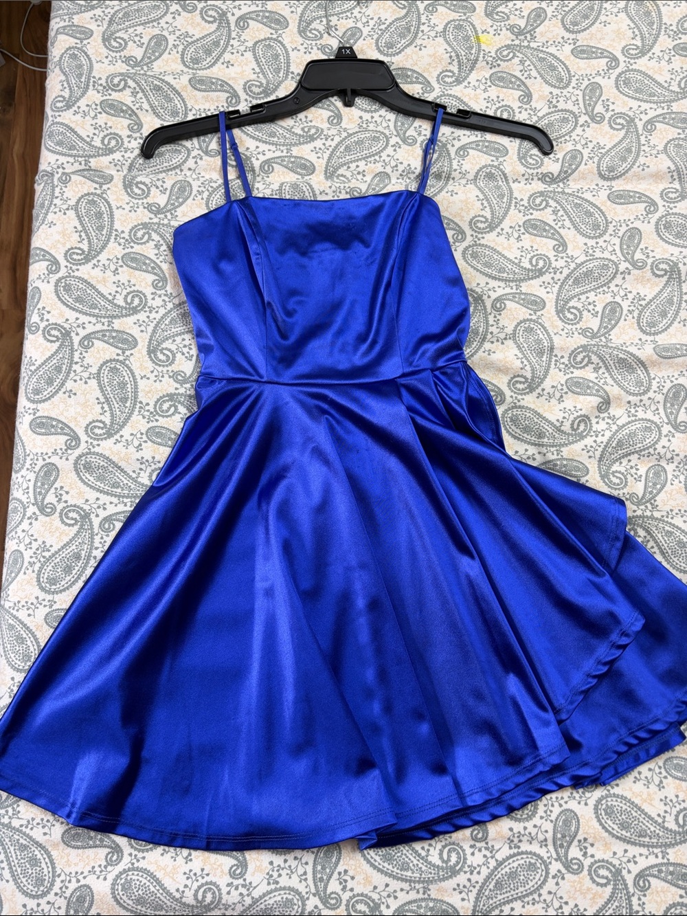 Emerald Sundae Royal Blue Satin Mini Dress